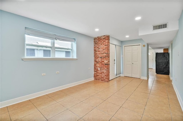 3031 Jena St, New Orleans, LA 70125 - empty room with light tile patterned floors, visible vents, baseboards, and recessed lighting