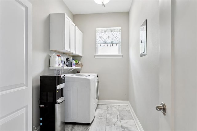 504 N Labarre Rd, Metairie, LA 70001 - laundry area with washer and clothes dryer, electric panel, cabinet space, marble finish floor, and baseboards
