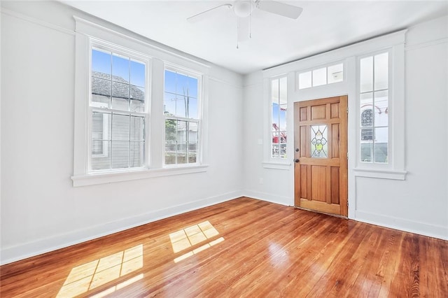 2113 Leonidas St, New Orleans, LA 70118 - entrance foyer with hardwood / wood-style floors and ceiling fan