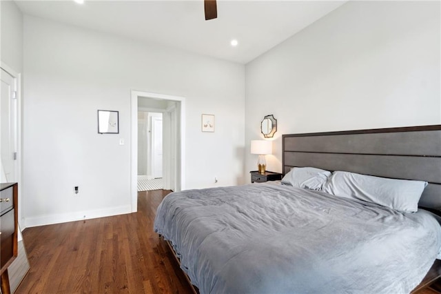 223 S White St, New Orleans, LA 70119 - bedroom featuring ceiling fan, recessed lighting, baseboards, and wood finished floors