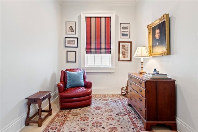 509 Eleonore St, New Orleans, LA 70115 - sitting room with baseboards and crown molding