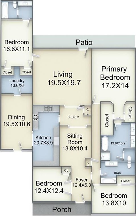 9424 Sharla Dr, River Ridge, LA 70123 - floor plan