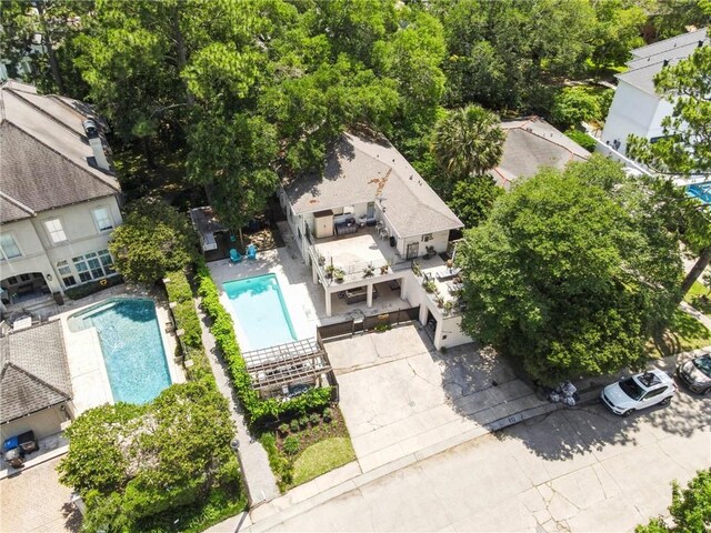 3537 Thrasher St, New Orleans, LA 70124 - view from above of property featuring a pool