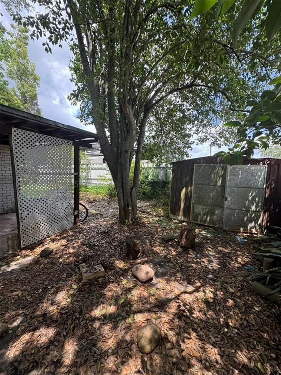 view of yard featuring fence