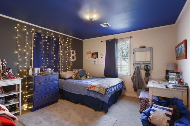 3025 Jefferson Ave, New Orleans, LA 70125 - bedroom featuring carpet floors and ornamental molding