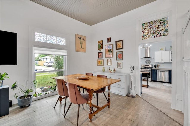 dining room with light wood-style floors