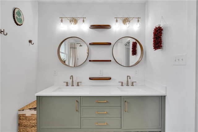 bathroom with double vanity
