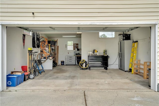 garage featuring a garage door opener