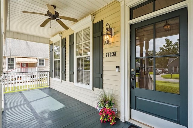 71238 Shady Lake Dr, Covington, LA 70433 - entrance to property featuring a porch and ceiling fan