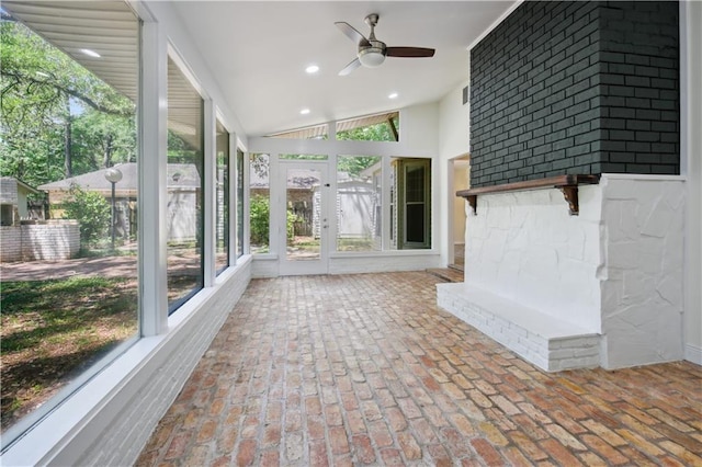 68 Begonia Dr, Covington, LA 70433 - unfurnished sunroom with french doors and ceiling fan