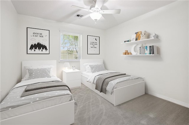 68 Begonia Dr, Covington, LA 70433 - carpeted bedroom with a ceiling fan, baseboards, and visible vents