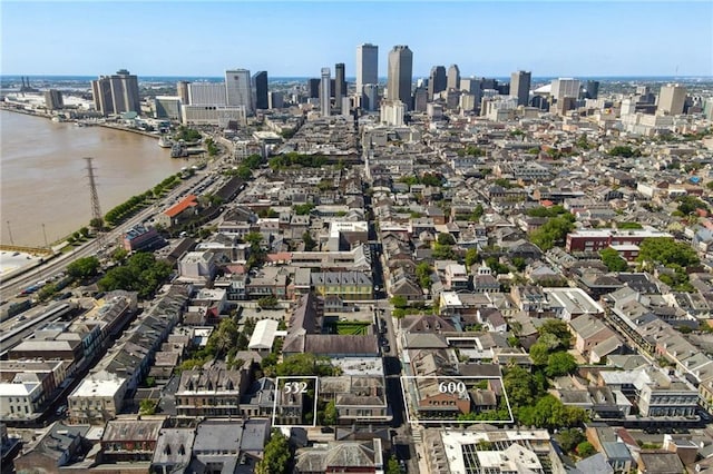 600 Governor Nicholls St, New Orleans, LA 70116 - aerial view of property's location with nearby urban area and a large body of water