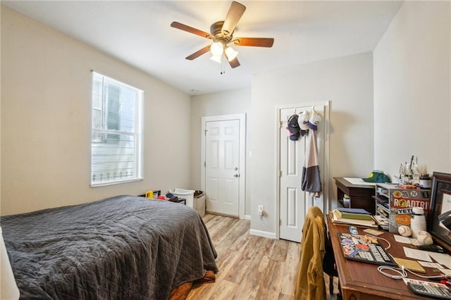 3619-25 Delachaise St, New Orleans, LA 70125 - bedroom featuring light wood finished floors, baseboards, and ceiling fan