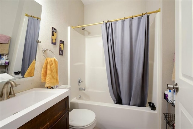 3619-25 Delachaise St, New Orleans, LA 70125 - full bath featuring toilet, vanity, shower / bath combo with shower curtain, and a textured wall