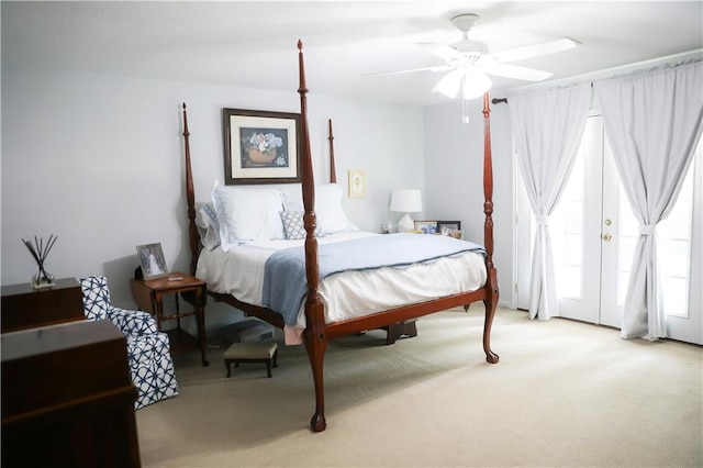 bedroom with carpet and ceiling fan