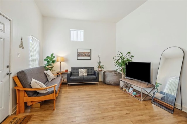 living room with light wood-style flooring