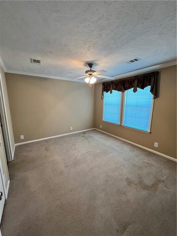 119 Carr Dr, Slidell, LA 70458 - unfurnished room featuring ornamental molding, visible vents, and ceiling fan