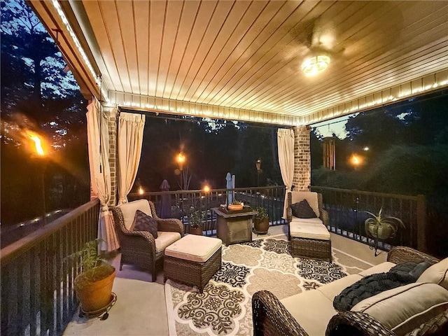 view of yard with covered porch
