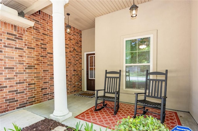 view of patio with covered porch
