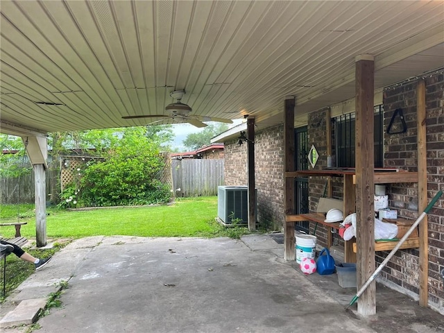 1053 Sandalwood Dr, Harvey, LA 70058 - view of patio featuring cooling unit and a ceiling fan
