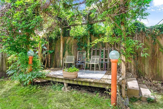 deck featuring fence