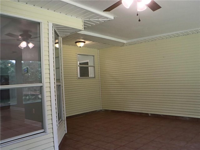 20102 Garland St, Covington, LA 70435 - unfurnished room featuring a ceiling fan, baseboards, and wooden walls