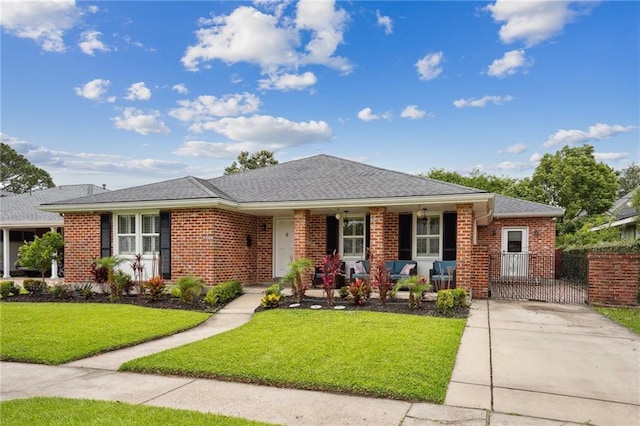3316 N Labarre Rd, Metairie, LA 70002 - single story home featuring covered porch, brick siding, driveway, and a front yard
