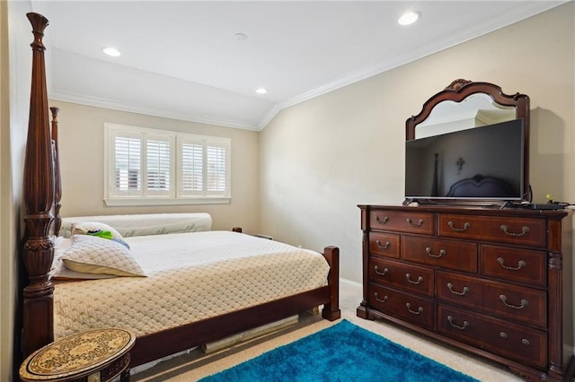 3316 N Labarre Rd, Metairie, LA 70002 - bedroom with ornamental molding, carpet flooring, recessed lighting, and baseboards