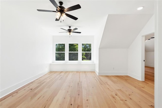605 Northwoods Dr, Abita Springs, LA 70420 - bonus room with wood-type flooring, ceiling fan, baseboards, and lofted ceiling