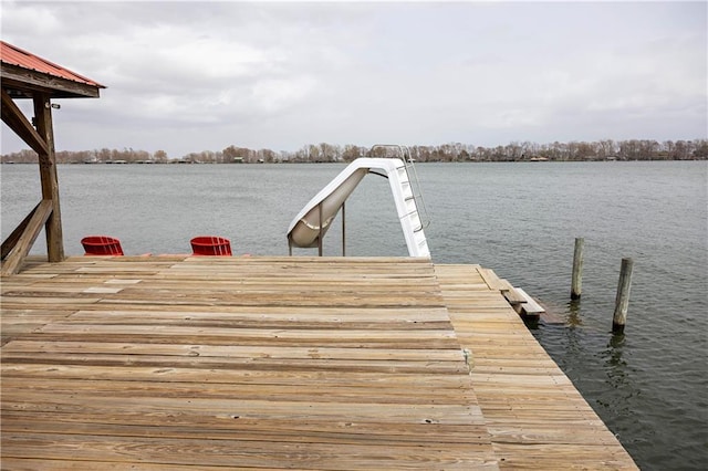 dock featuring a water view