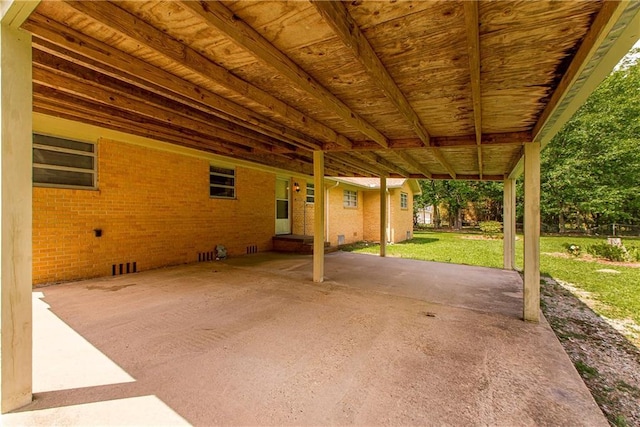 view of patio / terrace featuring an attached carport