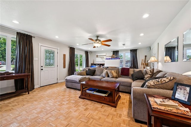 389 Hickory Dr, Slidell, LA 70458 - living area with recessed lighting and ceiling fan