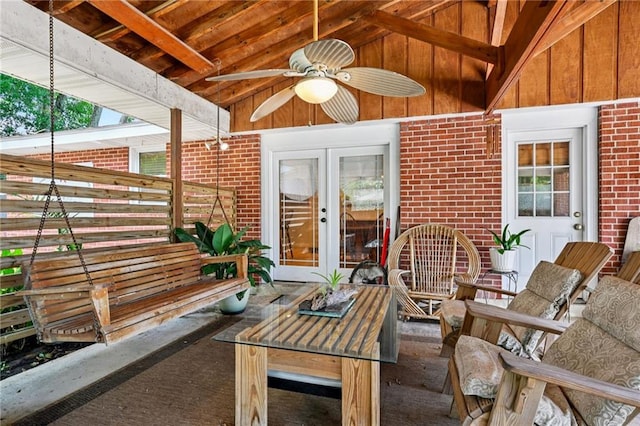389 Hickory Dr, Slidell, LA 70458 - view of patio / terrace with french doors and ceiling fan