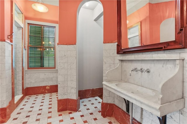 bathroom featuring tile patterned flooring