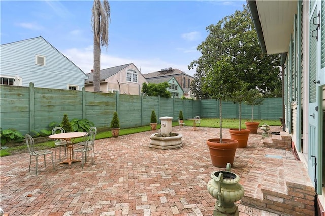 view of patio featuring a fenced backyard