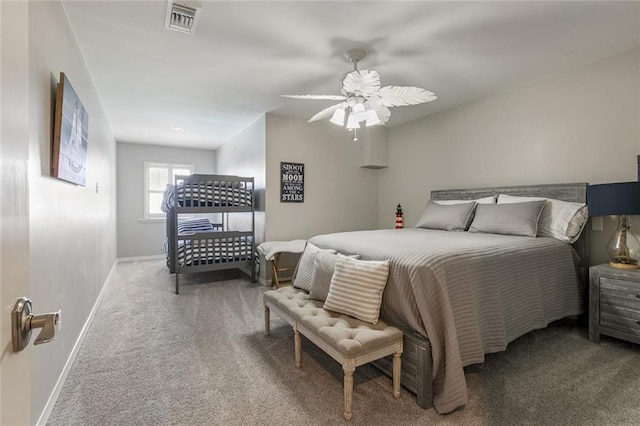 228 Marlin Dr, Slidell, LA 70461 - bedroom featuring carpet flooring, baseboards, and ceiling fan