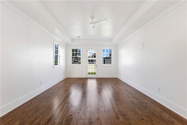 1919 N Prieur St, New Orleans, LA 70116 - empty room with a ceiling fan, baseboards, and a tray ceiling