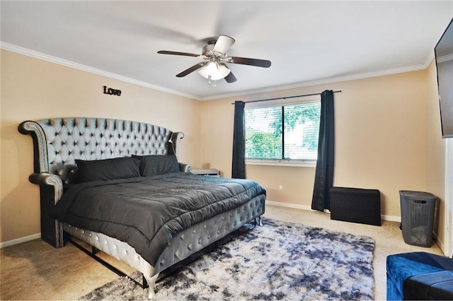 107 10th St Unit 107, New Orleans, LA 70124 - carpeted bedroom featuring ornamental molding, baseboards, and ceiling fan