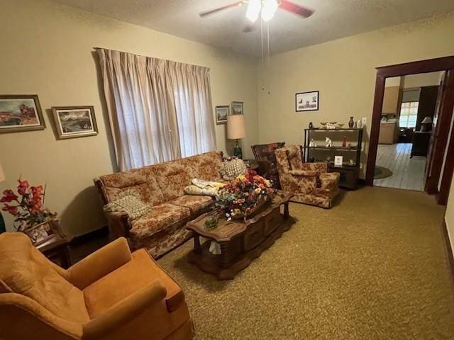 41012 S Range Rd, Ponchatoula, LA 70454 - carpeted living area with a ceiling fan