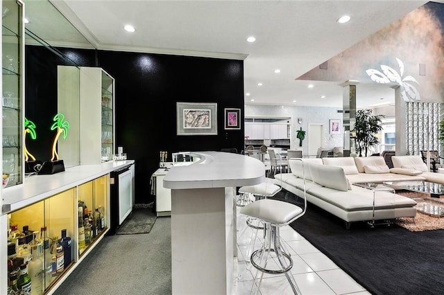 3805 3rd St, Metairie, LA 70002 - living area featuring recessed lighting and light tile patterned floors