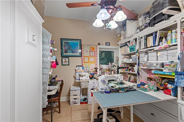 5805 Argonne Blvd, New Orleans, LA 70124 - office space featuring ceiling fan and light tile patterned floors