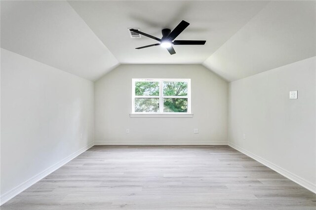 2004 Bluebird St, Slidell, LA 70460 - bonus room featuring a ceiling fan, light wood-style floors, vaulted ceiling, and baseboards
