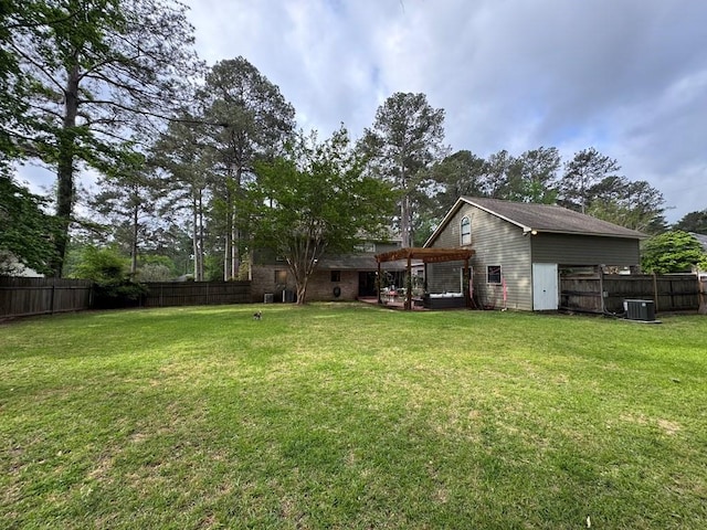 208 Noble Dr, Brookhaven, MS 39601 - view of yard with central AC and a pergola