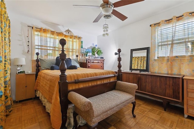 bedroom with a ceiling fan