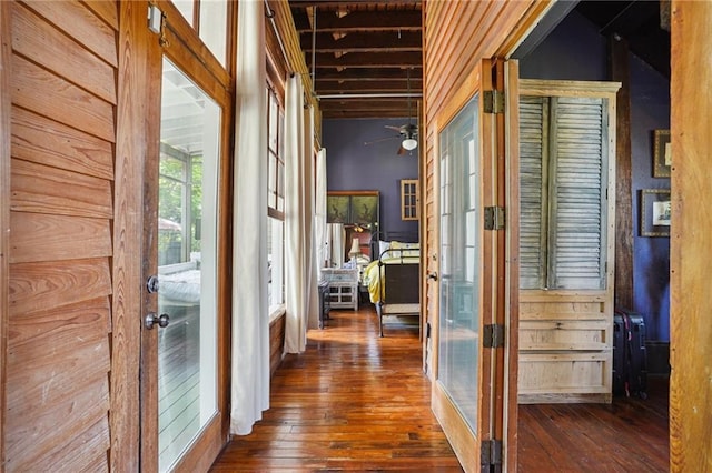 2334 Marengo St, New Orleans, LA 70115 - corridor featuring hardwood / wood-style floors and french doors