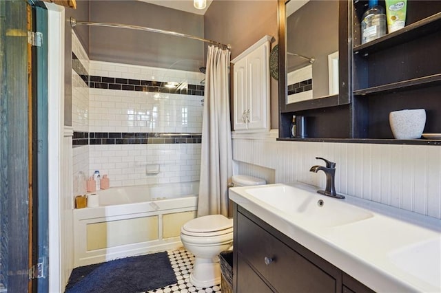 2334 Marengo St, New Orleans, LA 70115 - bathroom featuring toilet, shower / bathtub combination with curtain, and vanity