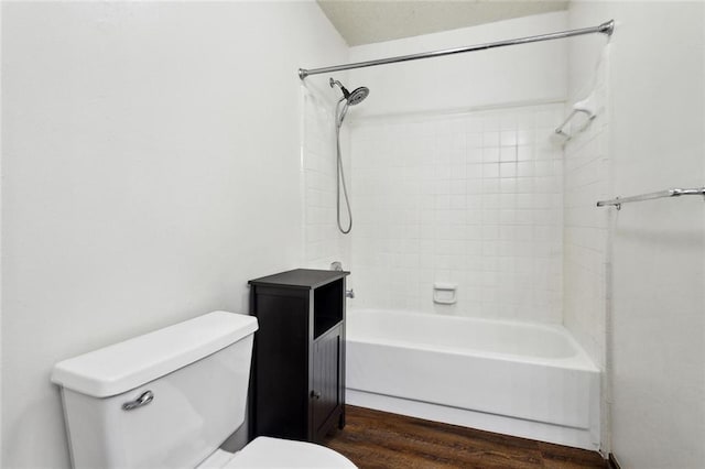 911 Forest Loop, Mandeville, LA 70471 - bathroom featuring wood finished floors, toilet, and washtub / shower combination