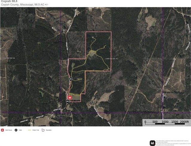 2048 Ashley Rd, Hazlehurst, MS 39083 - map / location with property parcel outlined