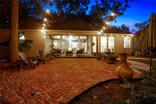 view of patio with an outdoor hangout area