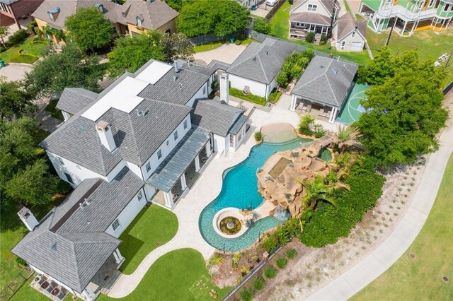 54 Beresford Dr, Metairie, LA 70001 - aerial perspective of suburban area featuring a pool area